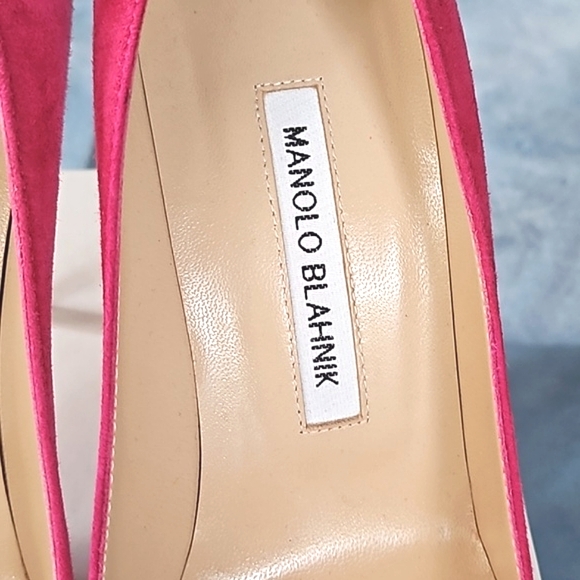 MANOLO BLAHNIK BB 90 Pumps in Fuchsia Suede - Picture 4 of 8